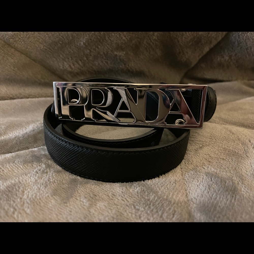 AUTHENTIC PRADA LOGO BELT SZ 80 RETAIL 525